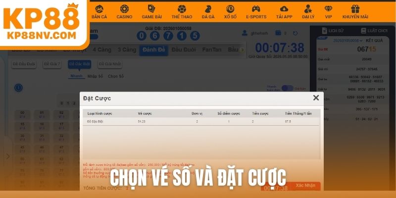 Chọn vé số và đặt cược